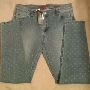 Banana Republic polka dot skinny jeans as 10